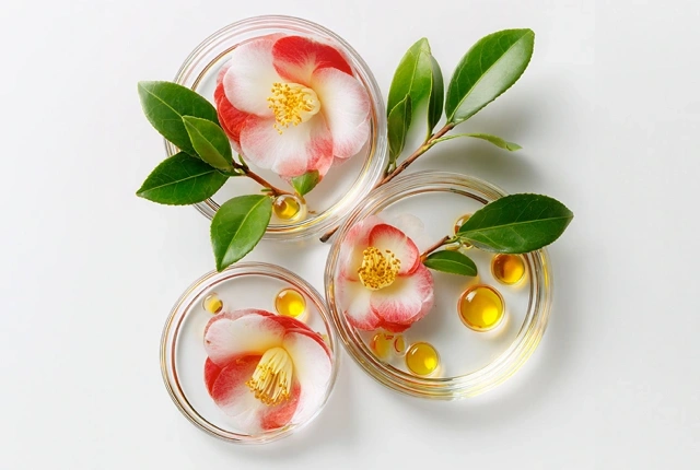 Composizione botanica con estratti naturali